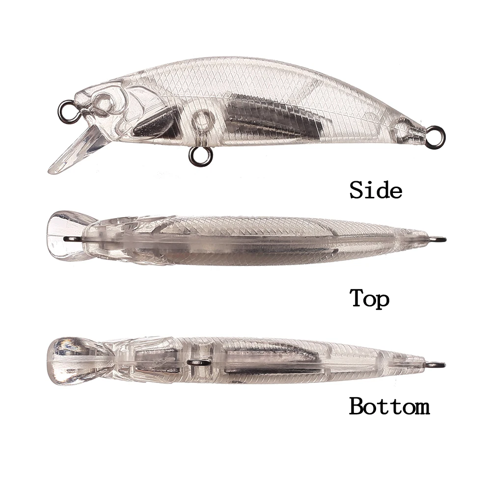 Chan'sHuang 20 piezas cebo en blanco sin pintar 55/50mm Wobblers que se hunden pececillo silencioso DIY hecho a mano aparejos de señuelo de pesca Artificial - imagen 3