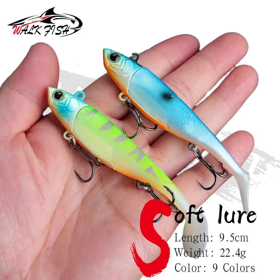 WALK FISH Señuelo blando Shad con cabeza jig y cola en T - imagen 3