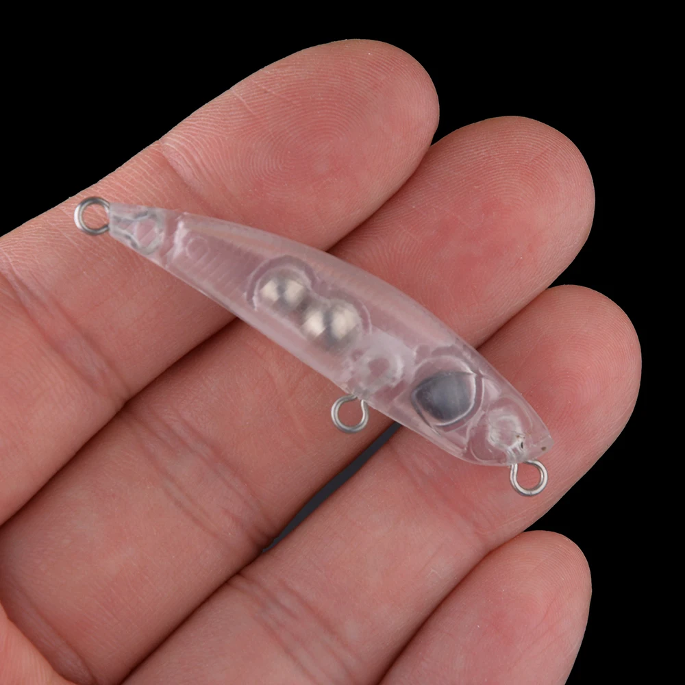 Chan'sHuang 30 Uds. Señuelos de pesca en blanco sin pintar 48mm 2,5g sonajero hundido lápiz micro DIY cebo de pesca Artificial hecho a mano - imagen 5