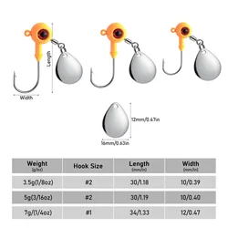 Anzuelos Jig Stand Up Spinner redondo con cuchilla Colorado