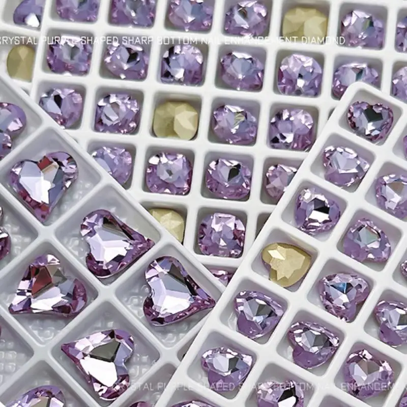 Diamantes de imitación para decoración de uñas, piedras preciosas de cristal de forma cuadrada gruesa, 3D, no HotFix, accesorios, herramientas, 1/2/3 piezas - imagen 4