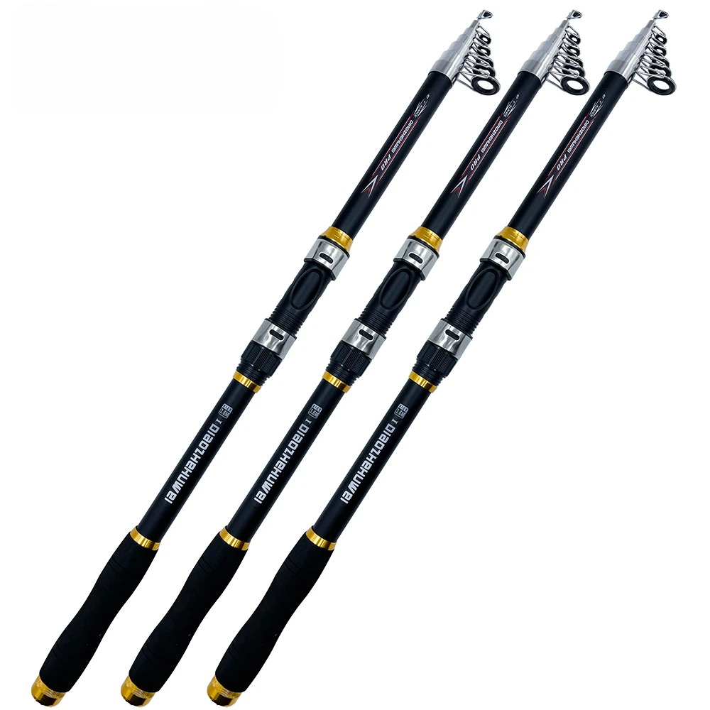 Caña de pescar telescópica, accesorio ultraligero de fibra de carbono M, peso del señuelo de 5-50g, para barco oceánico, novedad, 2,1 M-3,6 M - imagen 2