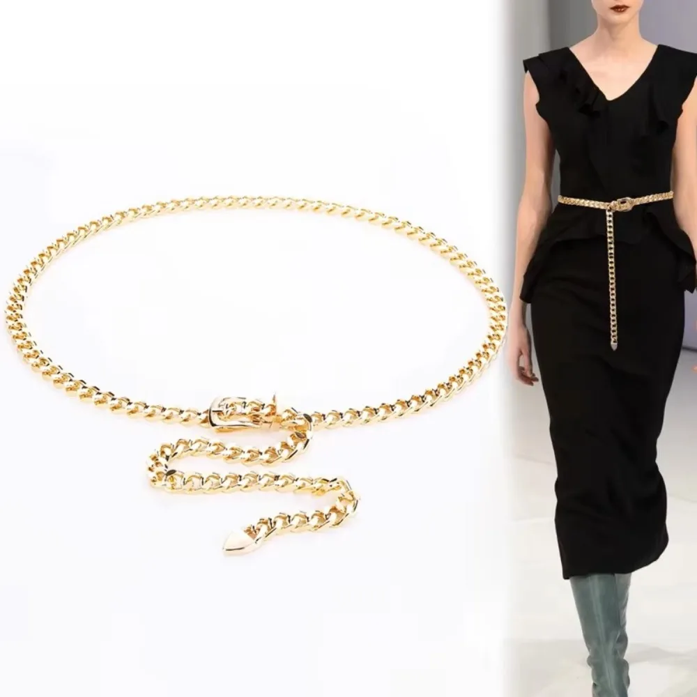Cinturones de cadena de metal de moda Cinturones de cadena de cintura con borla larga Cinturones de jeans de vestir - imagen 2
