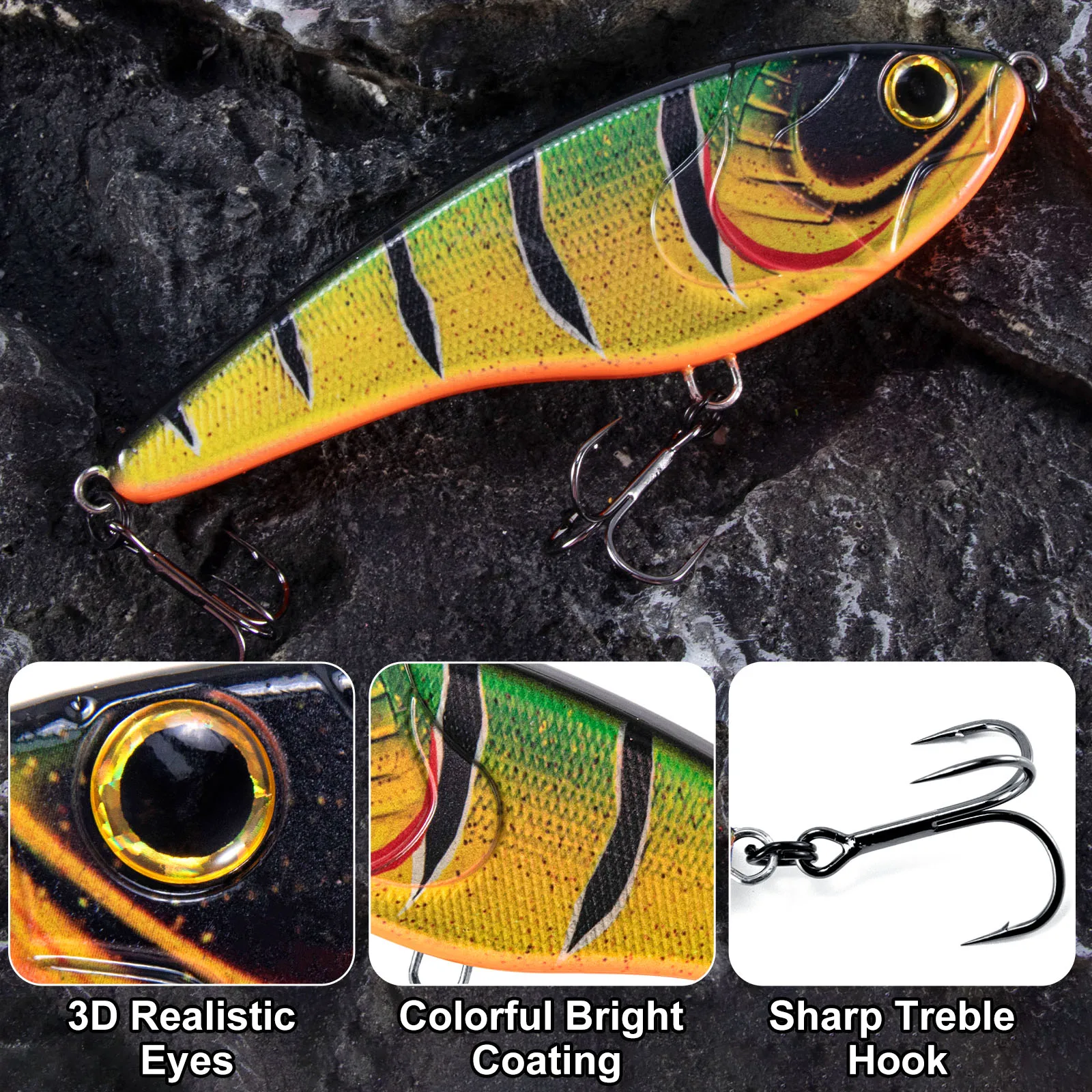 Jerkbait Wobbler hundimiento lento para Lucio Zander y trucha - imagen 2