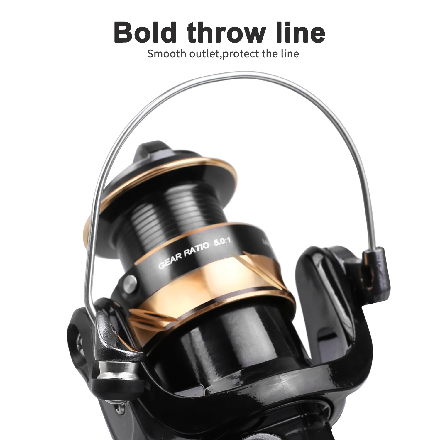 Ashconfish-carrete de pesca giratorio para agua dulce y salada, 8 rodamientos de bolas, mango Reversible para recuperación izquierda y derecha - imagen 5