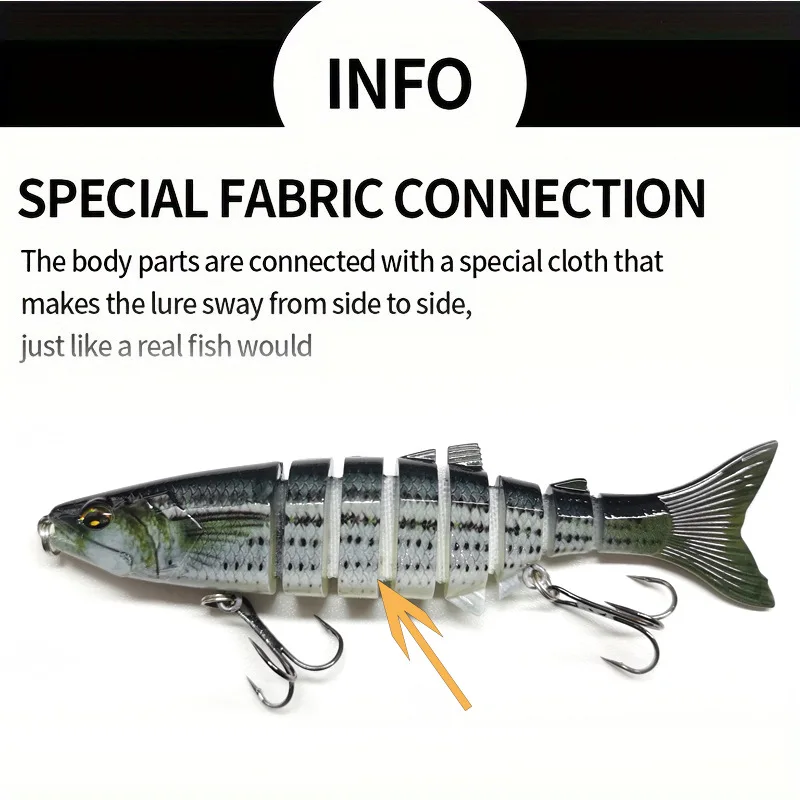 Juego de Señuelos de pesca Wobblers, pececillo biónico articulado, cebo duro Artificial, aparejos de pesca, Swimbait, Kit de señuelos con caja, 3 uds. - imagen 2