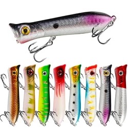 1 Uds. Señuelos de pesca Popper Wobblers 8cm 12g Topwater Crankbait cebo duro de plástico Artificial aparejos de pesca de Lucio