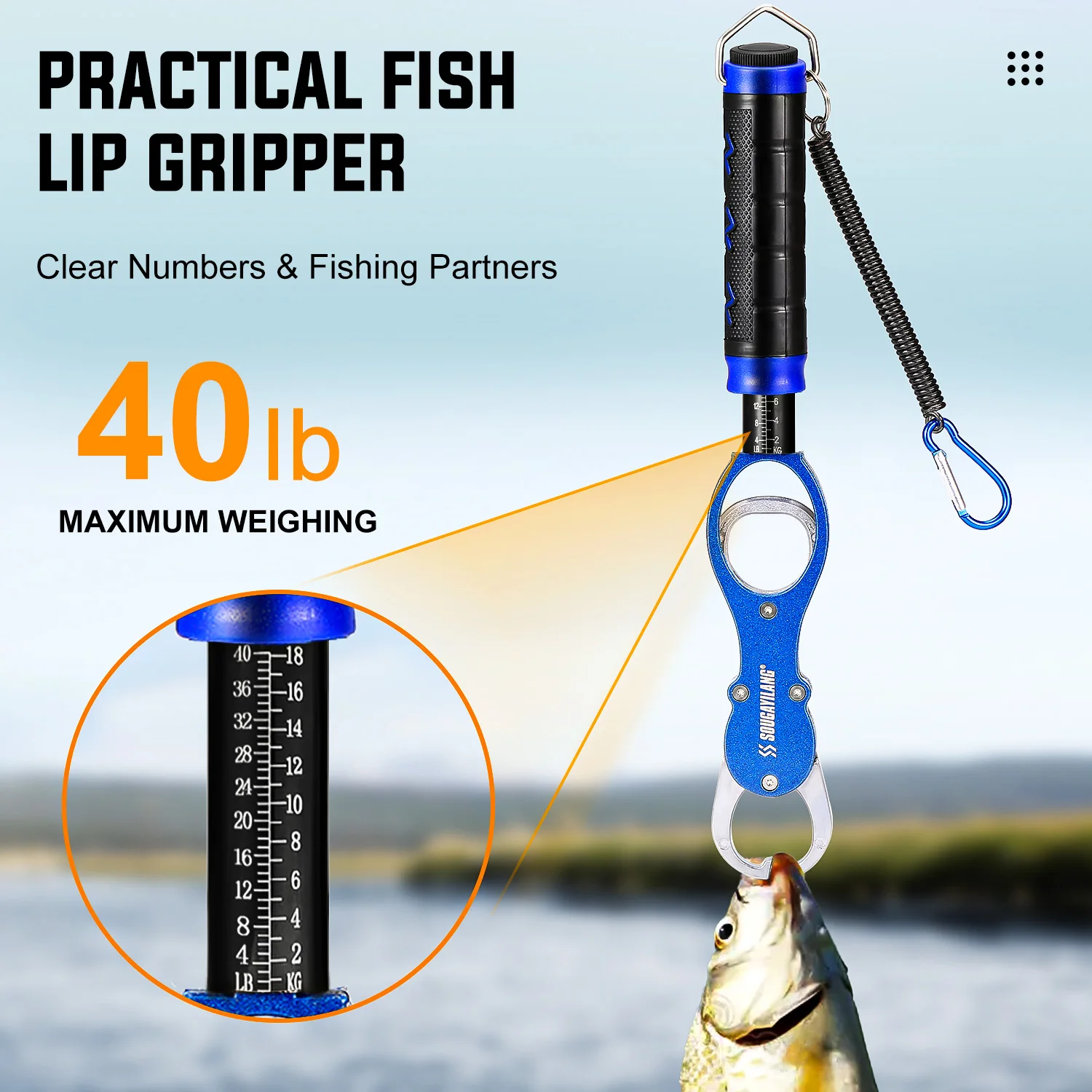 Aparejos de pesca Sougayilang, controlador de pescado con agarre de pescado, equipo de pesca multifuncional giratorio/fundido de labios de pescado - imagen 5