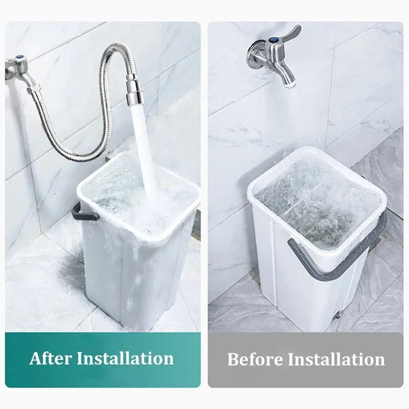 Manguera de extensión giratoria Universal, fregona, boquilla de agua para piscina, extensor de grifo, burbujeador, cabezal contra salpicaduras - imagen 4