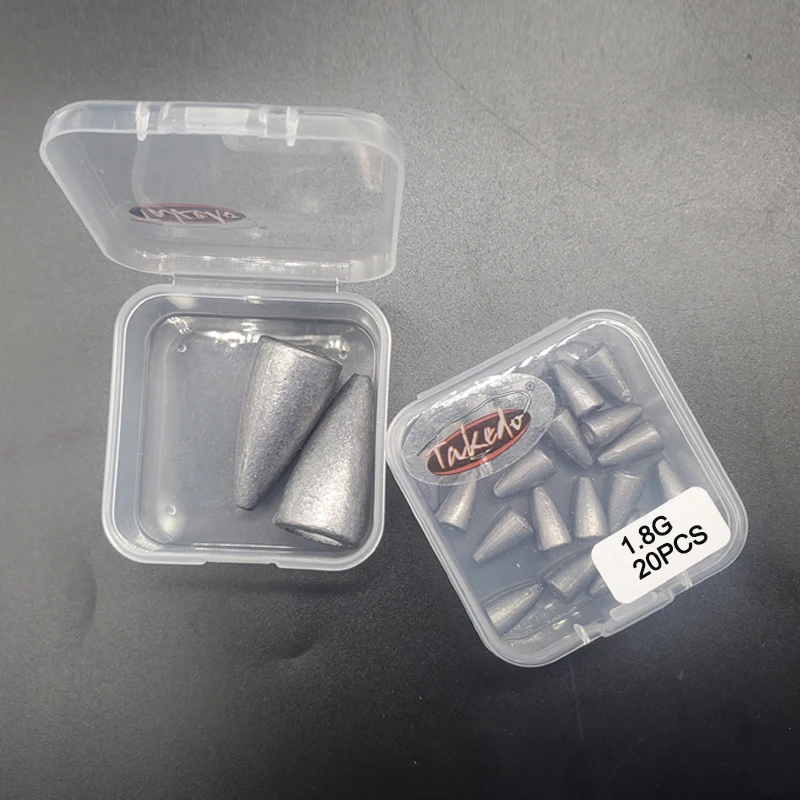 TAKEDO 1 caja FD03 forma de bala Texas Rig plomo de Metal 1,8G -30G peso de pesca accesorios de pesca todo para pescar - imagen 4
