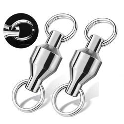 10 Uds rodamiento de bolas conector de pesca de acero inoxidable anillos sólidos giratorios para cebo de curricán herramientas de señuelo agua de mar y agua dulce
