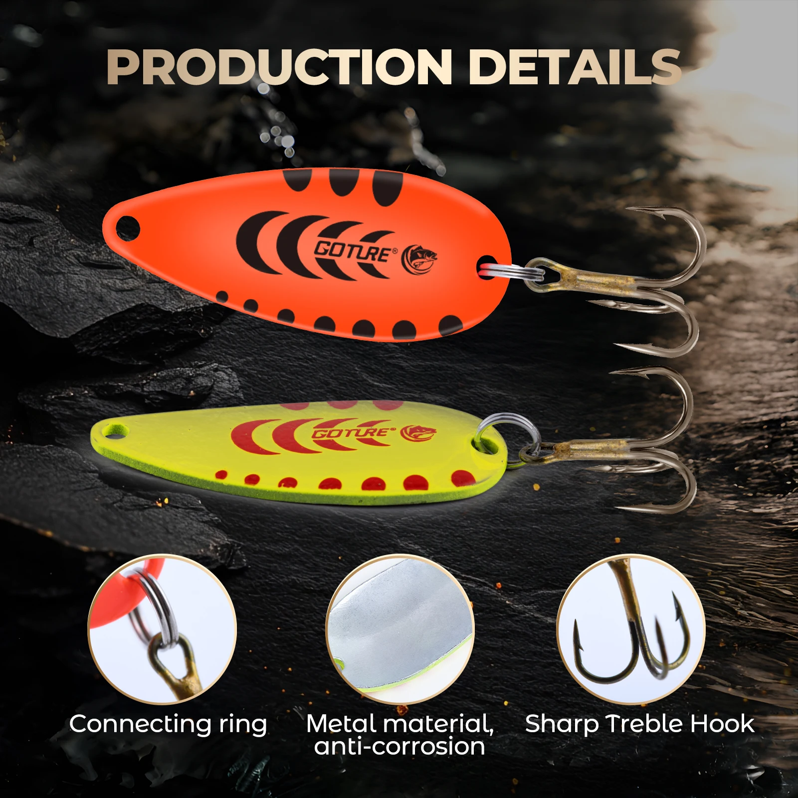 Goture-señuelo de pesca giratorio con cuchara de Metal, Kit de anzuelos para trucha, Lucio, lubina, multiseñuelo, aparejos en capas, equipo profesional - imagen 5