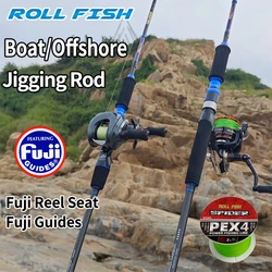 ROLLFISH Caña Jigging Carbono – Acción rápida para alta mar