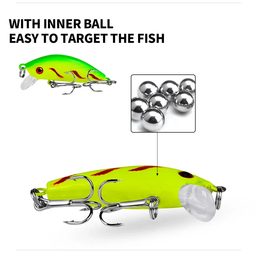 Señuelos de pesca flotantes para pececillos, 50mm, 3,6g, Jerkbait Wobblers, Lucio, trucha, carpa, cebo duro Artificial, accesorios de Swimbait Topwater, 1 ud. - imagen 5