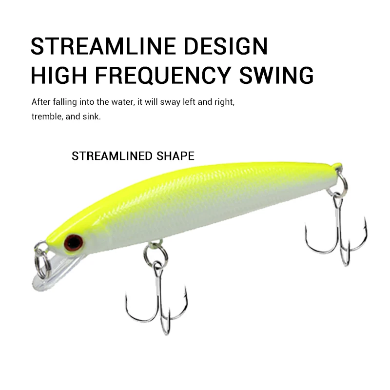 Señuelo de pesca duro flotante Minnow, cebo falso de plástico para agua de mar, Wobbler Swimbait, aparejos de pesca, 8,5 cm, 7,5g - imagen 5