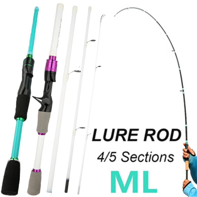 Caña de señuelo Baitcasting de diseño ligero profesional, Material de fibra de carbono de 1,8/2,1 m, alto rendimiento para agua dulce y costera