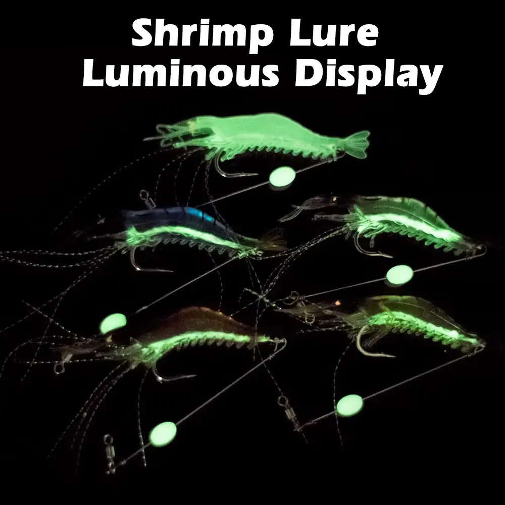 Goture Señuelos blandos de camarón – Silicona luminosa carpa - imagen 3