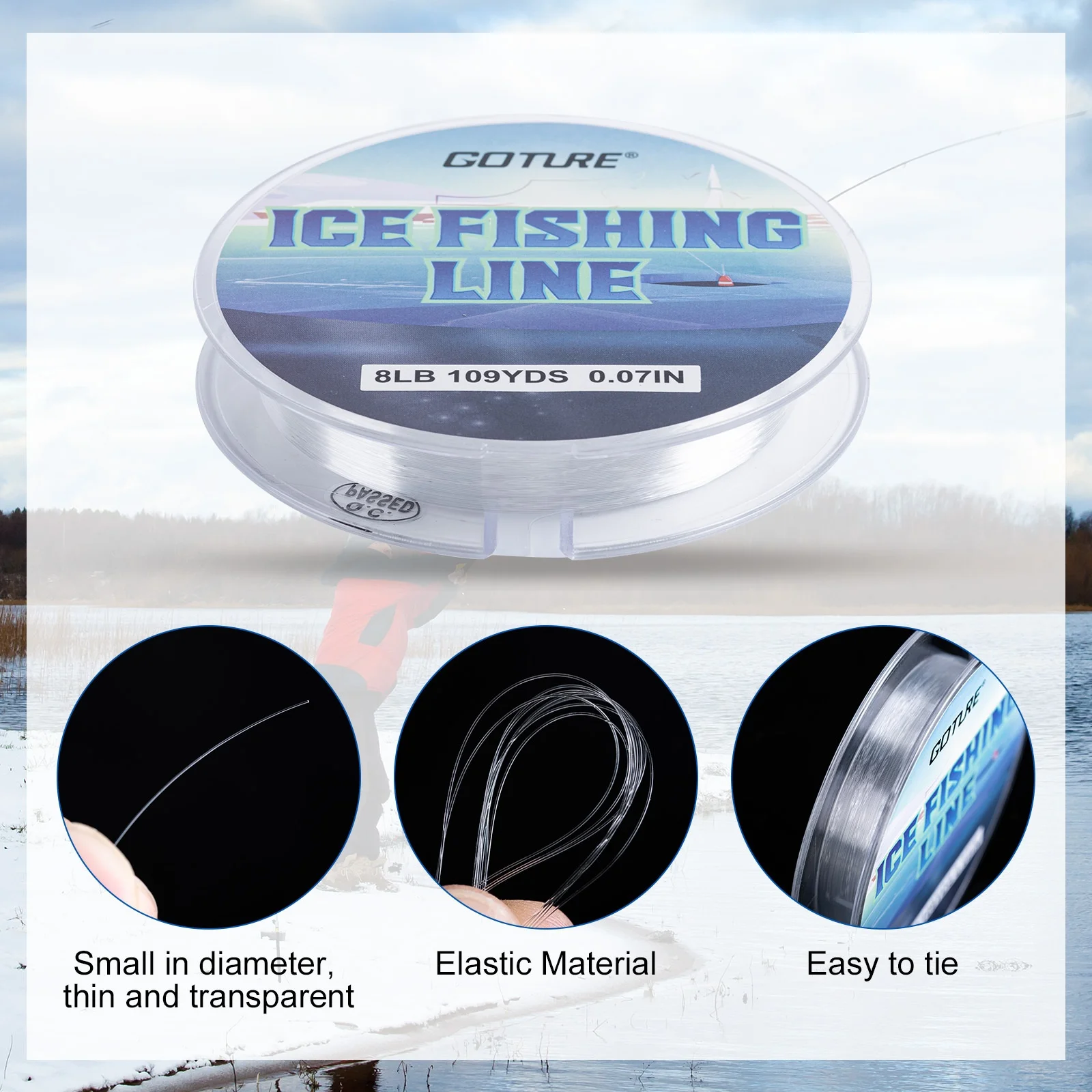 Línea de Pesca en Hielo Goture – Copolímero transparente antiabrasión - imagen 3