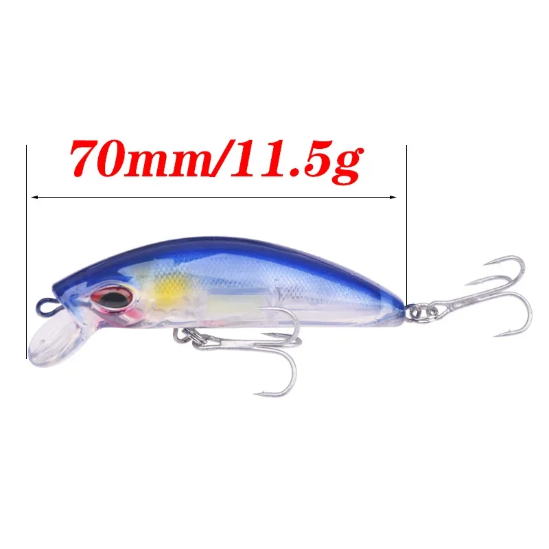 Señuelos de pesca luminosos de invierno, 7cm, 11,5g, cebos duros realistas, Crankbaits artificiales, Swimbait, aparejos Wobblers, 1 ud. - imagen 4