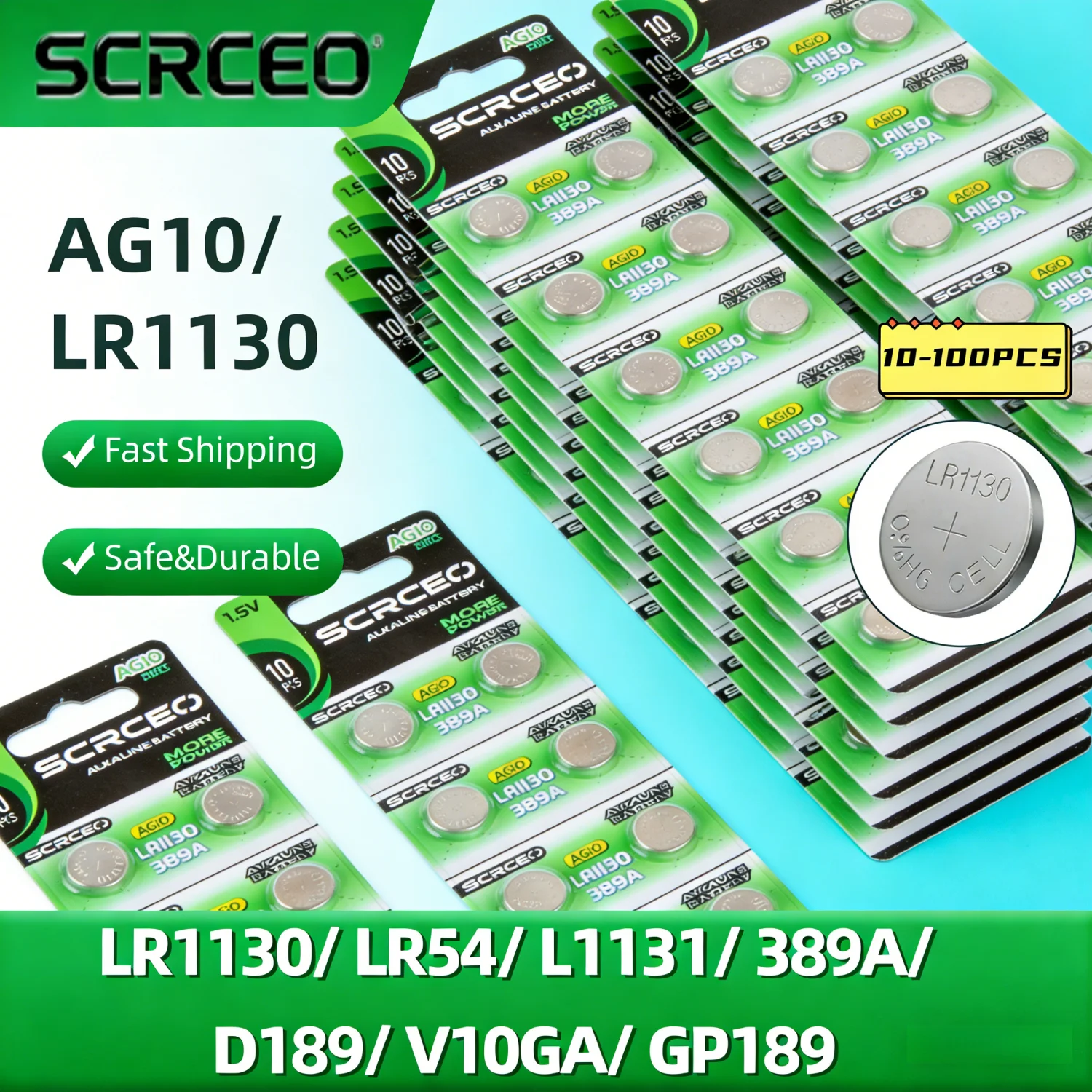 Pila Alcalina de Botón AG10 LR1130 – Recambio para Relojes y Calculadoras - imagen 4
