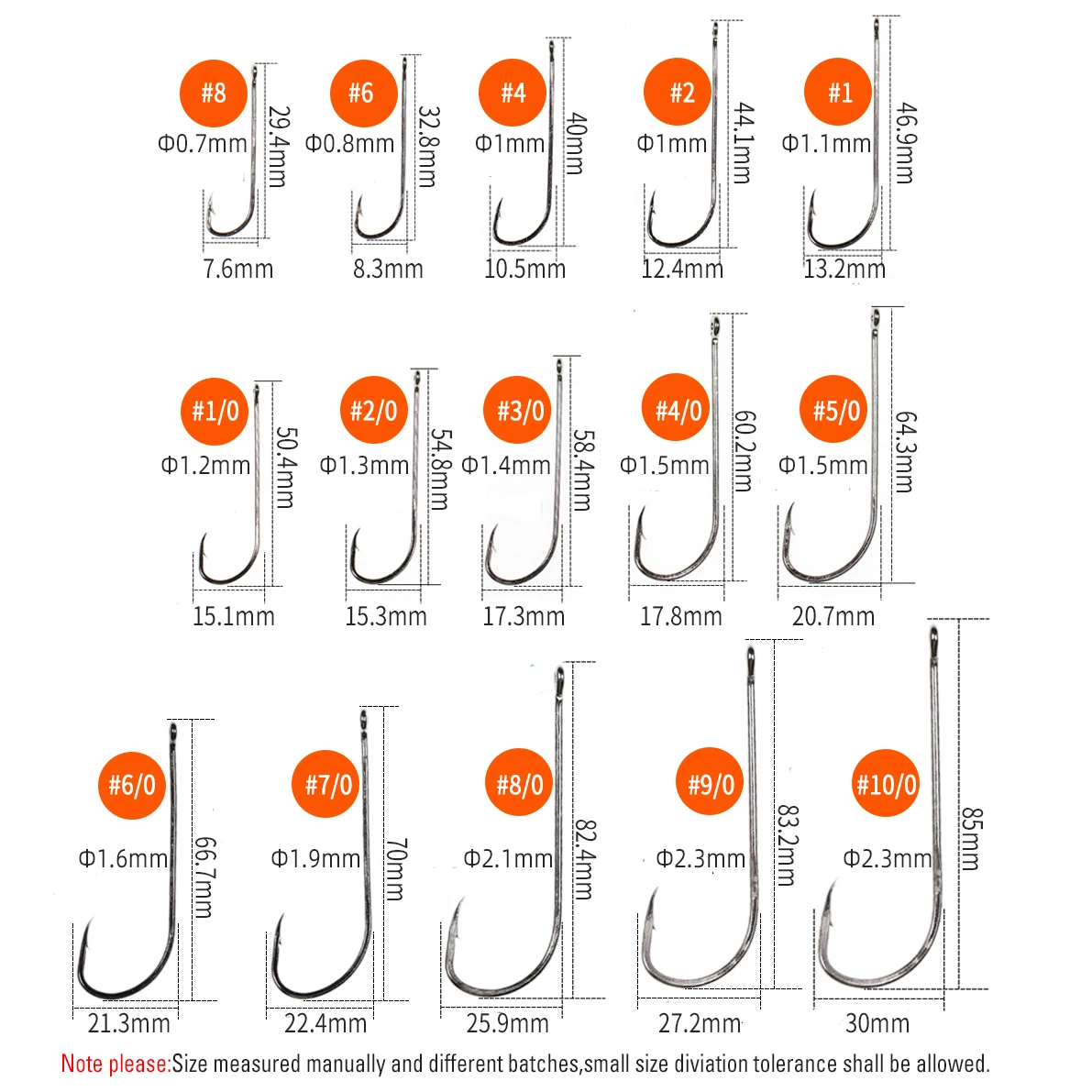 Wifreo-anzuelo de pesca de pico de vástago largo, 10/20 piezas, aparejo de pulpo Offset, #8-#10/0, aparejos de púas de pesca de agua salada - imagen 3