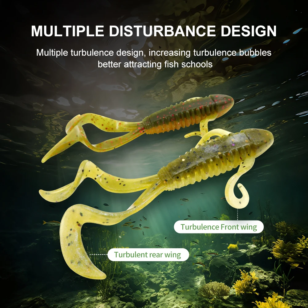 ESFISHING NUEVO señuelo de oruga golondrina insecto 95 mm 8 piezas cebo de pesca gusano de plástico suave para lubina - imagen 4