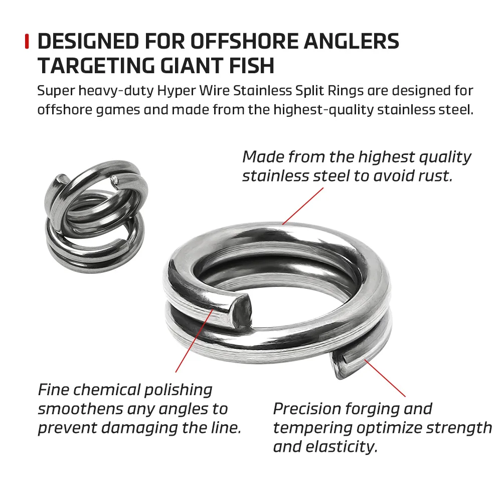 Anillos divididos de acero inoxidable con potencia de alambre ultra pesado NOEBY # 7 # 8 # 9 # 10 anillos divididos para aparejos de pesca Offshore Big Game Bluefin Tuna GT - imagen 2