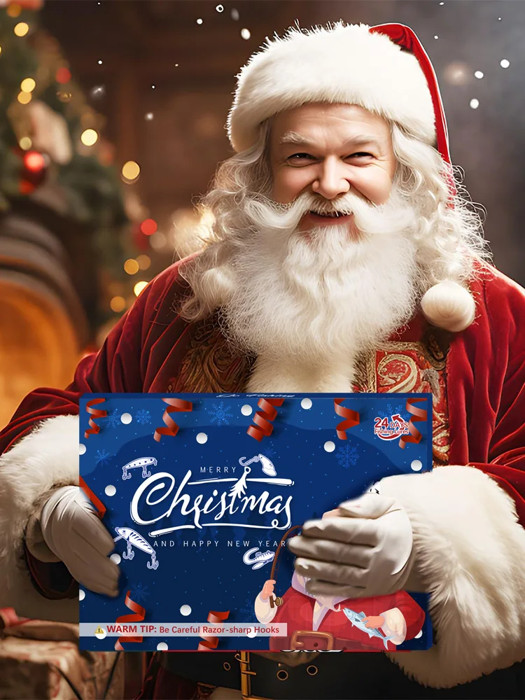 24 piezas de señuelo Navidad Santa Claus set pesca sorpresa caja de regalo embalaje accesorios de equipo de pesca - imagen 5
