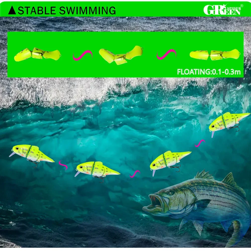 GREENSPIDER-señuelo de pesca flotante, cebo duro Artificial, aparejos de Lucio, Swimbait, Crankbaits, Wobbler, Minnow, 70MM, 10,3G - imagen 5