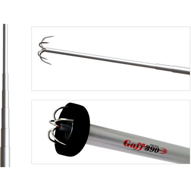Gaff de pesca de calamar telescópico, aparejos de terminales de pulpo de carbono, cañas de pescado, accesorios de herramientas, anzuelos de aterrizaje de sepia, 3m, 3,9 m - imagen 3