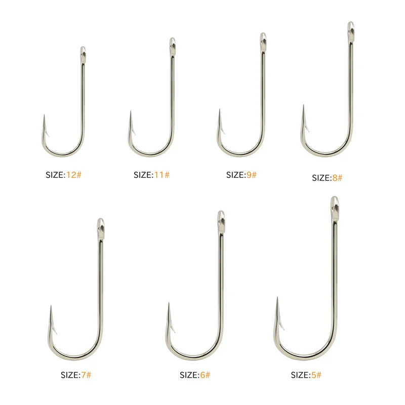 ZYZ-anzuelo grueso de acero con alto contenido de carbono, gancho de pesca de caña larga para cebo vivo, ganchos Extra gruesos de caña larga, 9-26 unidades por lote - imagen 4