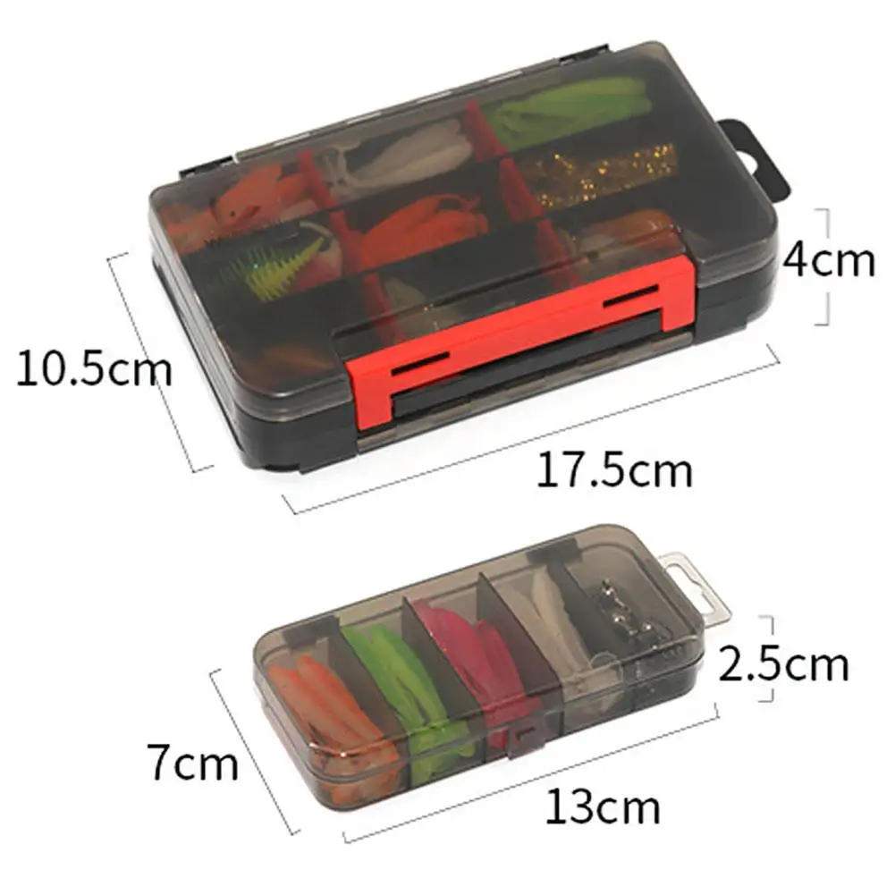 Kit de Señuelos de Pesca con cabeza de plantilla, juego de anzuelos de bola redonda para gusanos blandos, Adecuado para agua salada y dulce, con caja de aparejos, 75/35 piezas - imagen 4