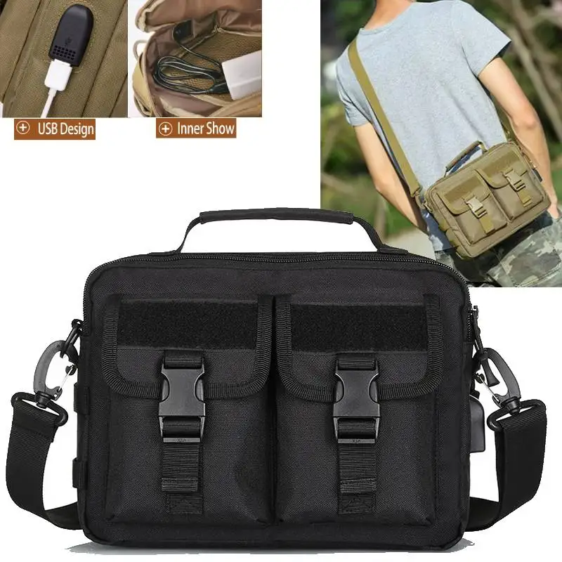 Bolsa de pecho de pesca táctica para hombre, bandolera de viaje, bolsa de caza USB, para exteriores, senderismo, ciclismo, bolsa de hombro diaria, riñonera de cebo - imagen 2