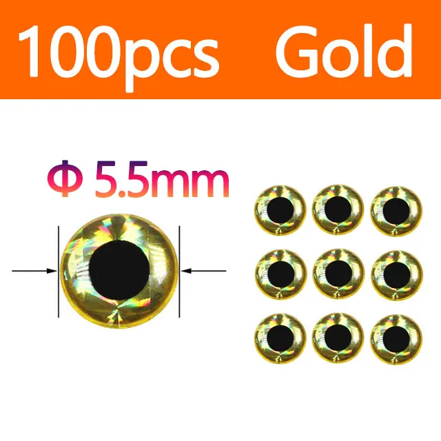 Gold 100pcs 5.5mm