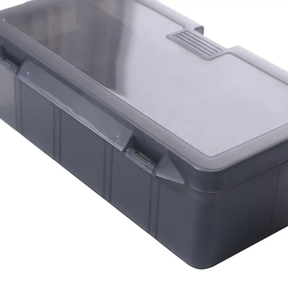 Caja de aparejos de pesca de doble capa, cubierta abatible, caja de almacenamiento de gancho de señuelo de plástico, contenedor de almacenamiento de cebo portátil a prueba de humedad - imagen 3