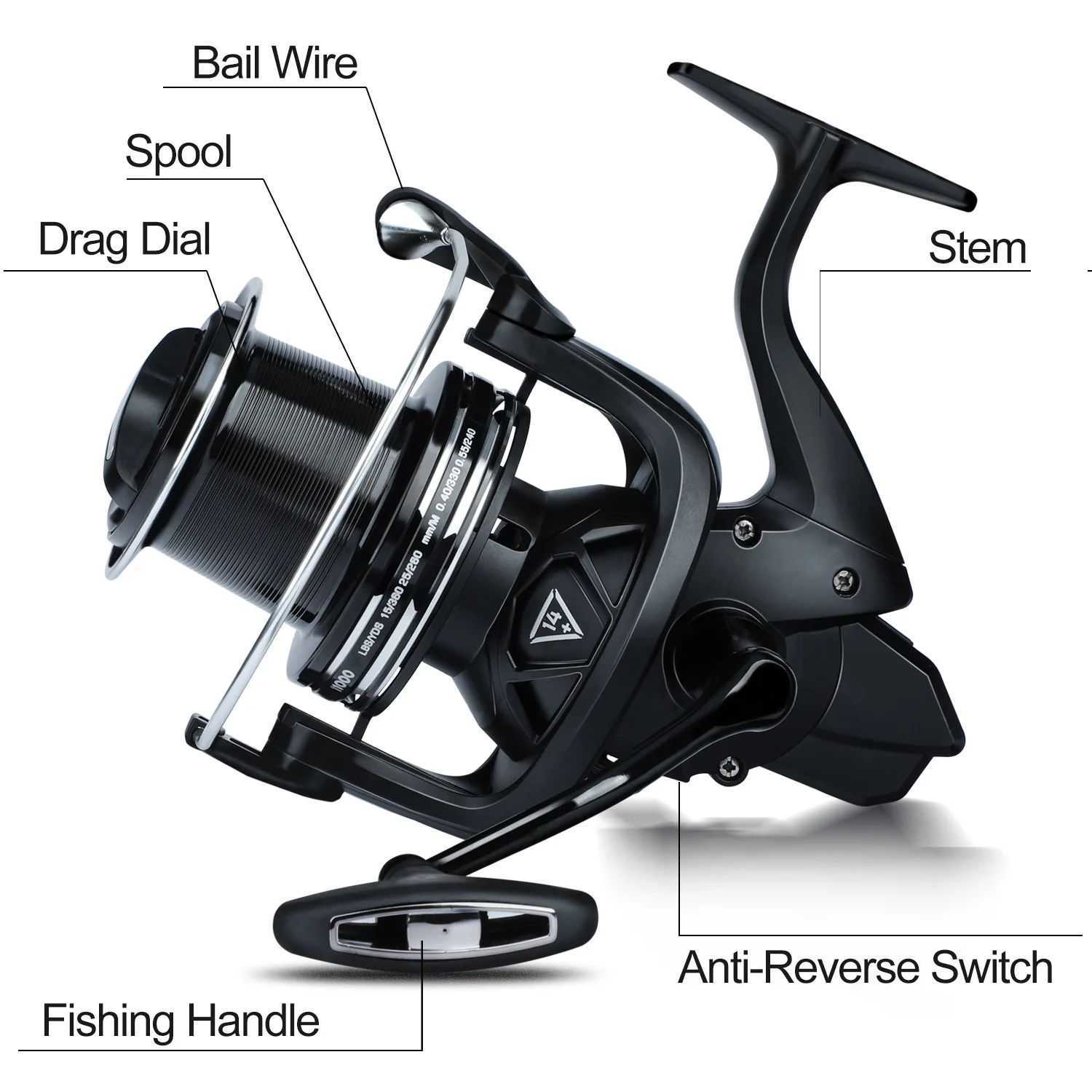 Carrete Sougayilang Metal 14BB – Arrastre 15kg para carpa - imagen 5