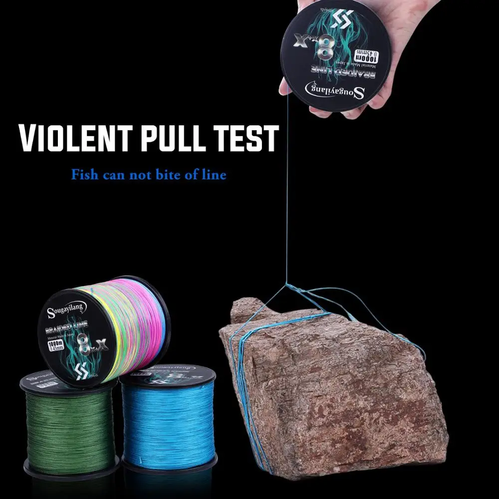 Sougayilang-sedal de Pesca de 9 hebras, resistente a la abrasión, multifilamento, duradero, para carpa, 300M, 500M, 1000M - imagen 4