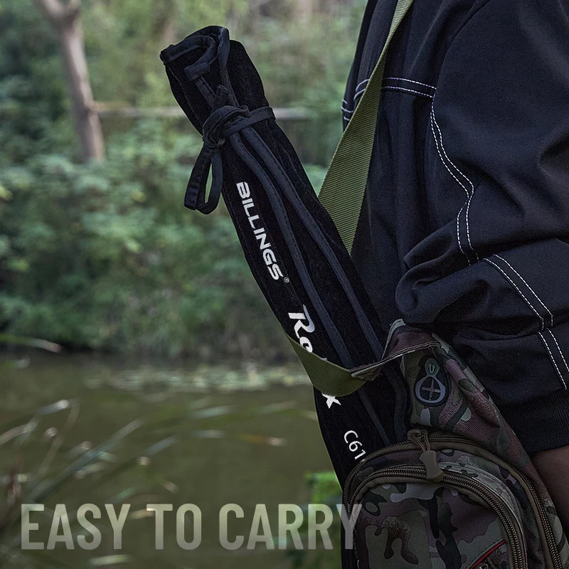 BILLINGS RELAX Caña de pescar de viaje portátil de 5 secciones, caña de pescar giratoria/baja de fibra de carbono ultraligera con mango de EVA - imagen 5