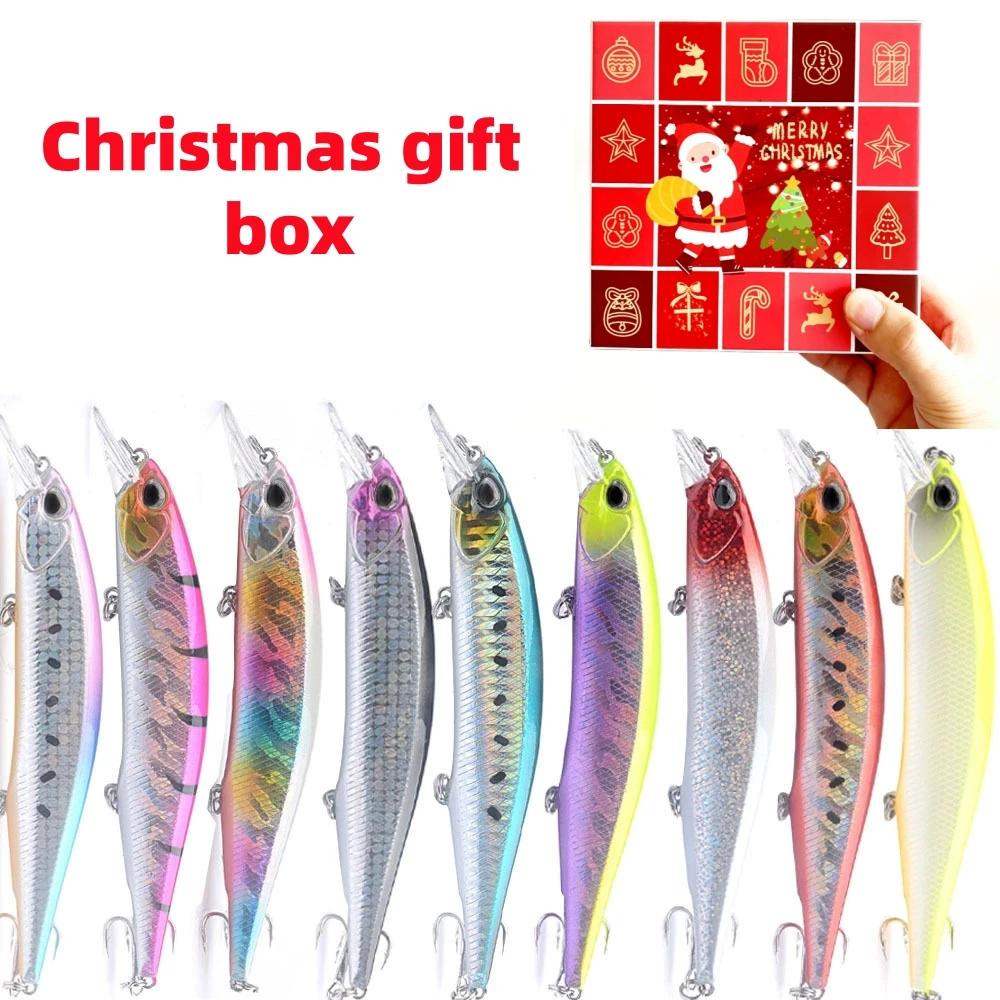 Caja de regalo de Navidad empaquetada con cebo Nolua de arroz de largo alcance, 13,4 cm/17,5g, cebo falso de largo alcance, pesca en el mar, anzuelo Okin, cebo duro