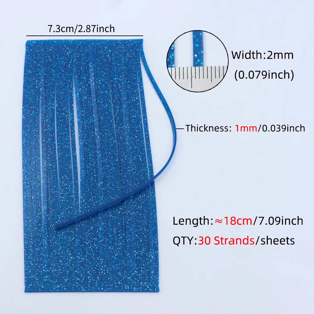 Wifreo, 2mm de ancho, 30 hebras/hoja, patas de silicona, faldas luminosas y UV para atado de moscas, poppers, serpentinas de agua salada, señuelos, fabricación de plantillas - imagen 4