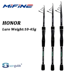 Caña de pescar telescópica de viaje MIFINE HONOR MH 10-45g 2,1 M 2,4 M 2,7 M 24T fibra de carbono punta sólida cañas giratorias portátiles para viaje