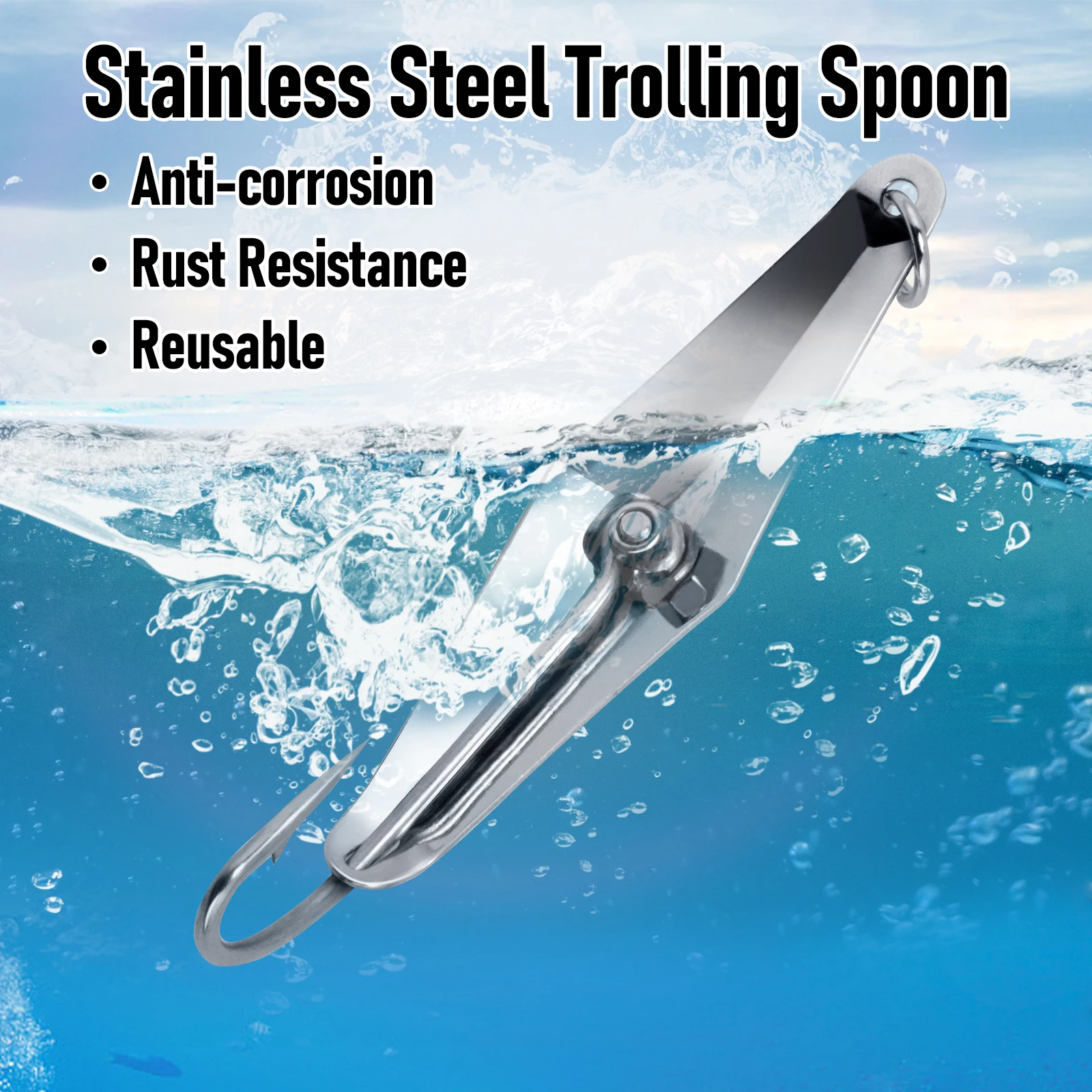Cuchara jigging acero inoxidable para pesca de fondo - imagen 4