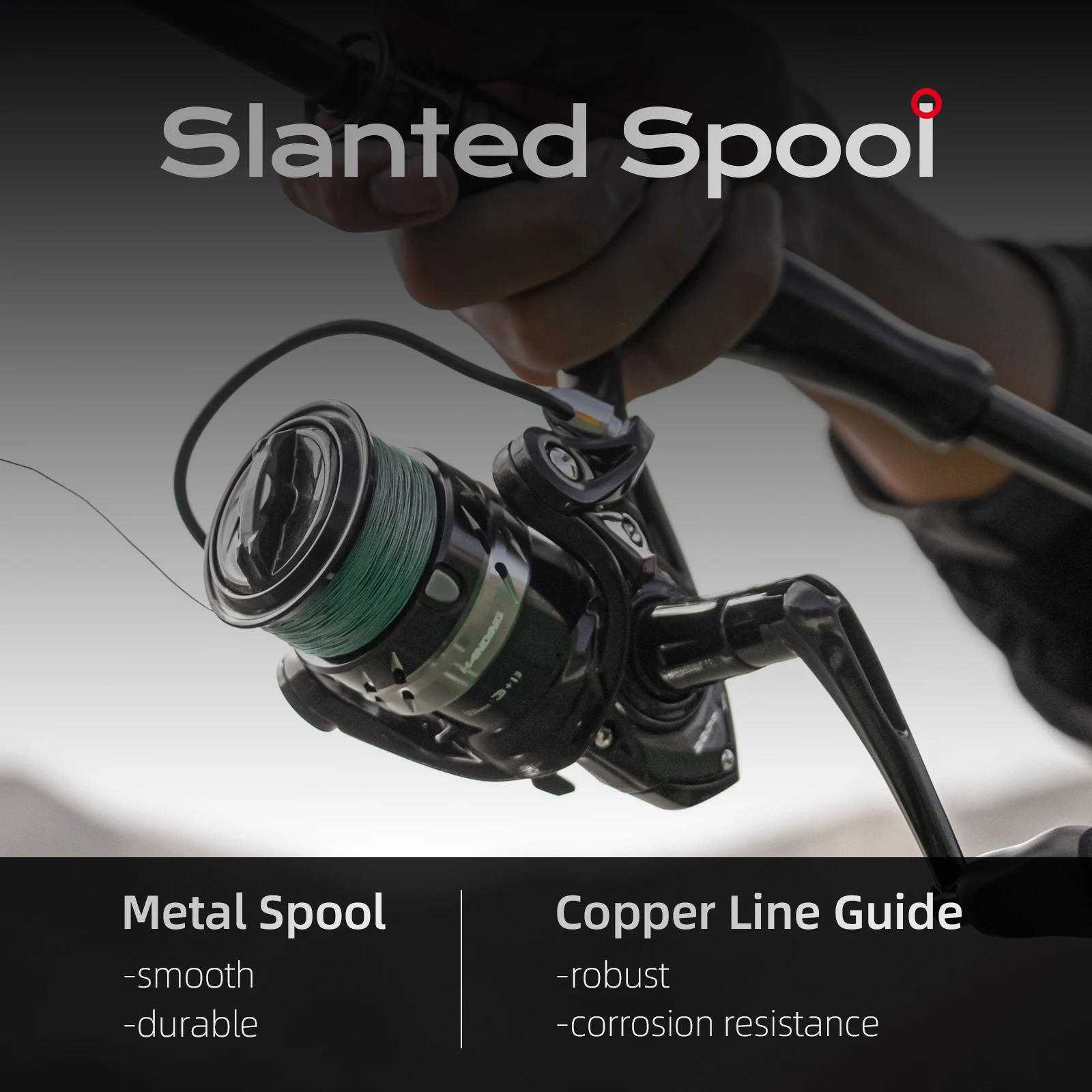 Carretes de pesca HANDING LiteII, carrete totalmente redondo, arrastre máximo de 6,5 KG, serie 1000-6000, carrete giratorio suave y duradero, relación de engranaje 5,2: 1 - imagen 5