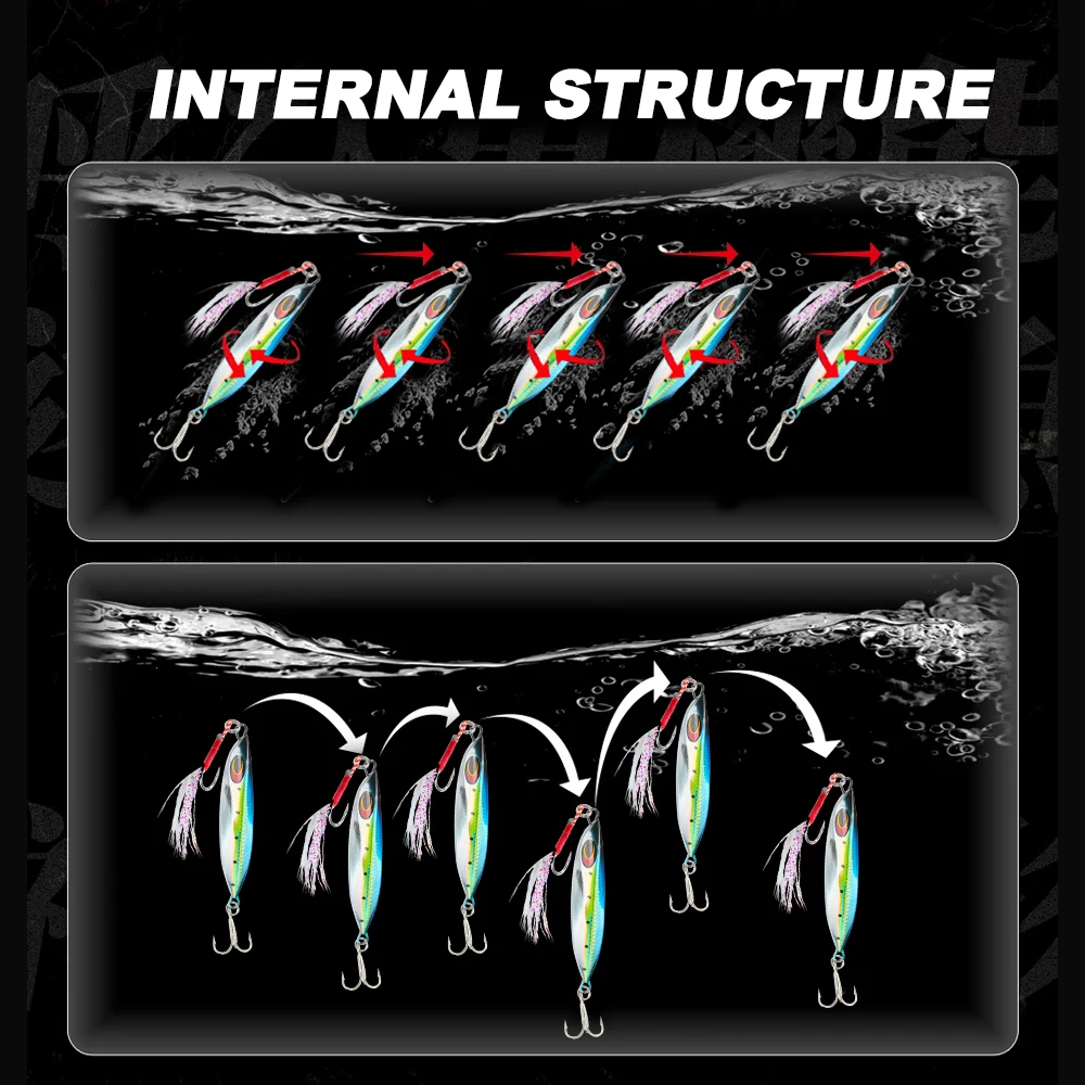 Hunthouse-señuelo de pesca con plantilla de Metal, cuchara, cebo duro de hundimiento lento, 65mm, 20g, fundición de jigging para Lucio de agua salada, aparejos de pesca de trucha - imagen 4