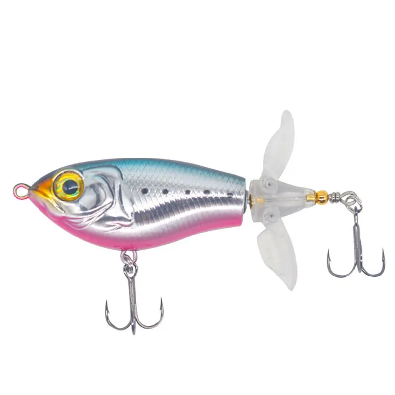 9g con 8 #   Señuelo de triple gancho de níquel negro Shuang Ye, superficie de hélice, tractor, lápiz flotante, cebo de ruido biónico. - imagen 5