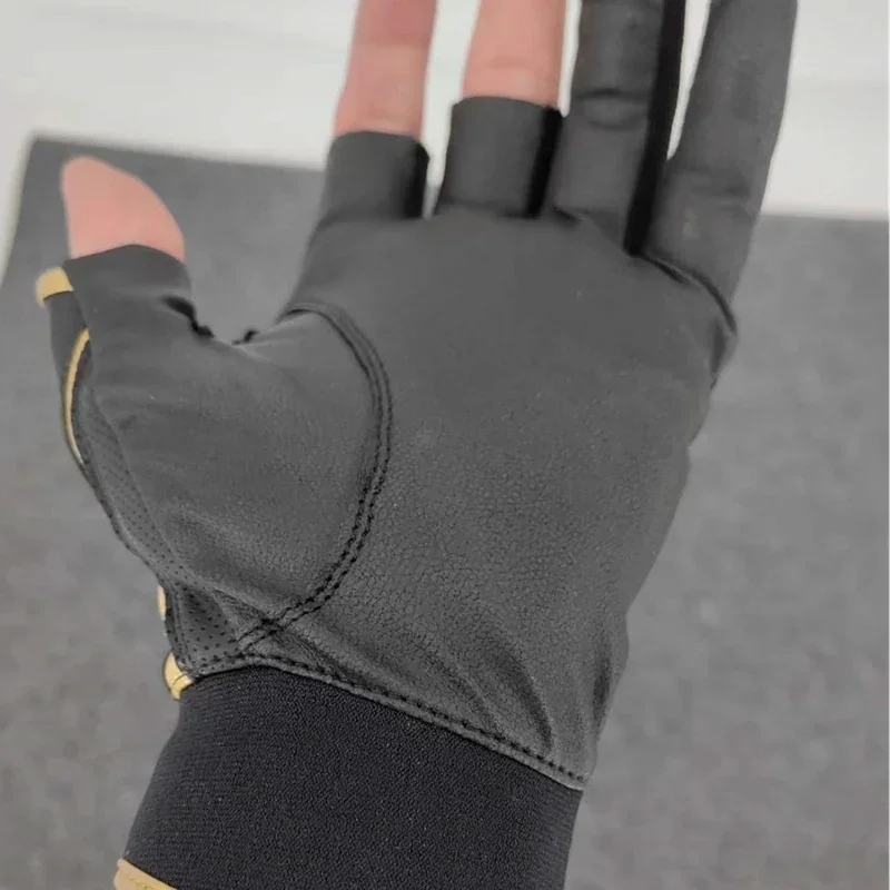 Nuevos guantes de pesca Gamakatsu, guantes de pesca con mosca anticorte, protección UV, guantes deportivos de cuero transpirable de medio dedo para exteriores - imagen 3
