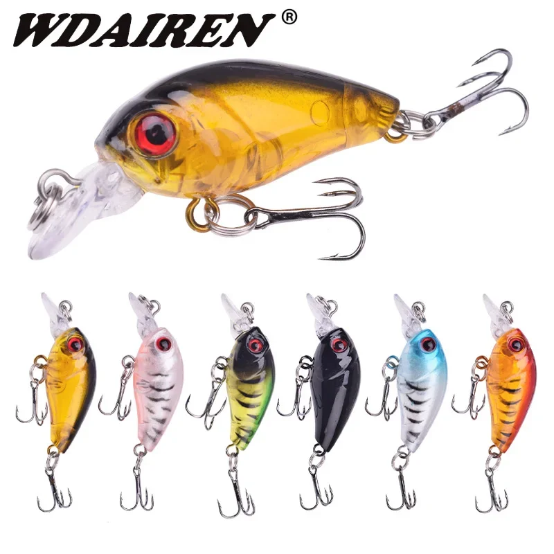 1Pc manivela Mini señuelo de Pesca duro 45mm 4g fregadero lento Wobblers Crankbait para Lucio Peche flotante Swimbait Pesca aparejos de Pesca