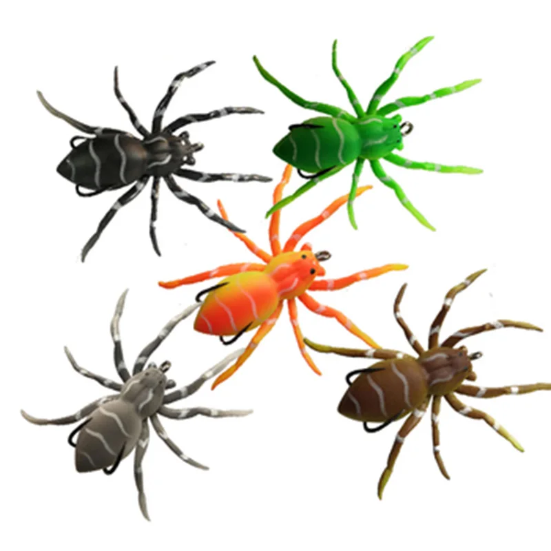 Lutac-Señuelos de Pesca de araña baratos, cebo vivo, señuelos blandos, cebo Artificial colorido, 80mm, 7g, nuevo - imagen 5