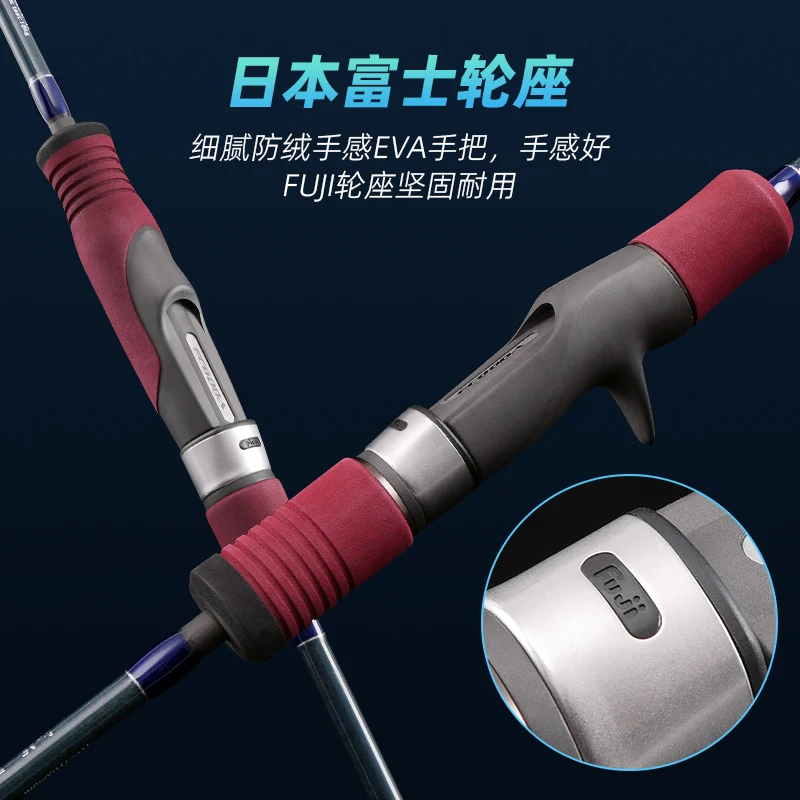 Ecooda-caña de INCHIKU de carbono sólido para Jigging lento, piezas completas de Fuji, PE1-4 de agua salada, ECBIK azul cian, 1,83 M/1,91 M, nuevo - imagen 5