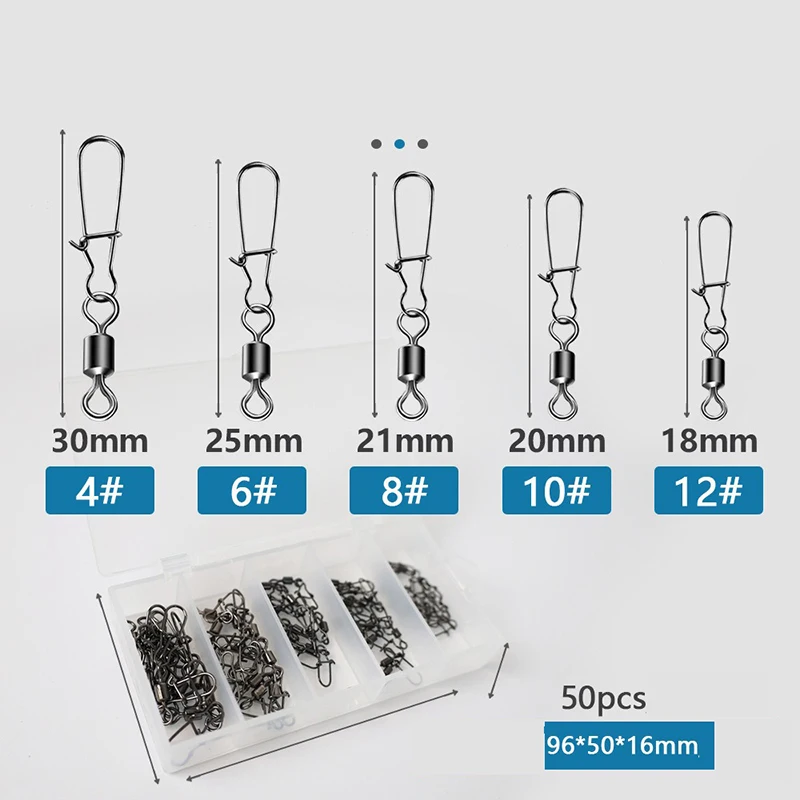 Kit de 50 broches giratorios acero inoxidable